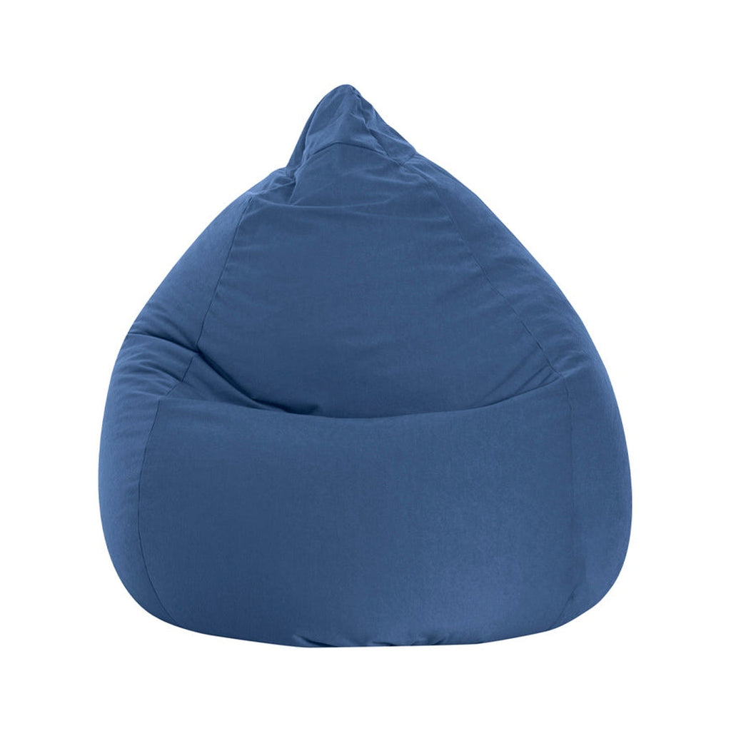 Blue bean bag chair on a white background