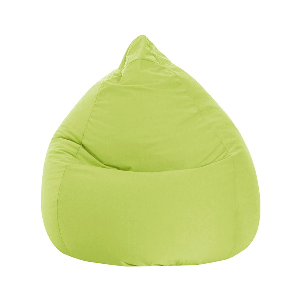Green bean bag chair on a white background