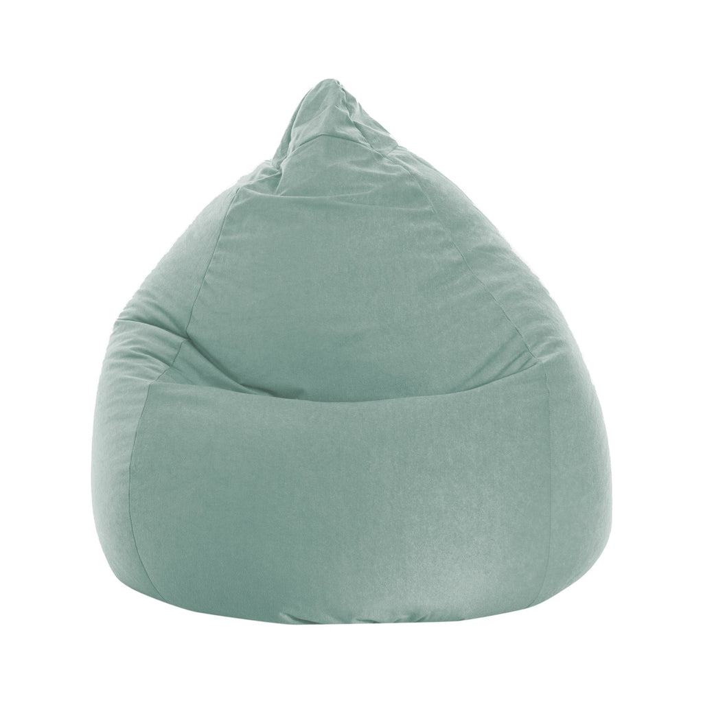 Light green bean bag chair on a white background