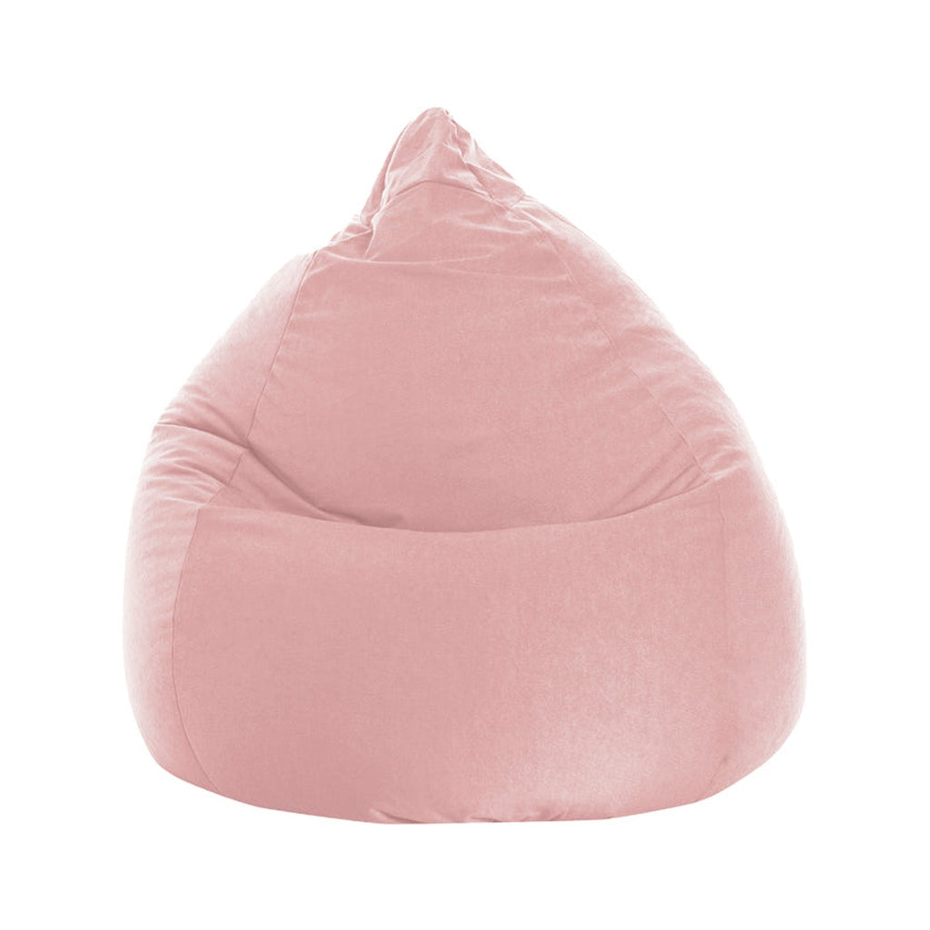 Pink bean bag chair on a white background