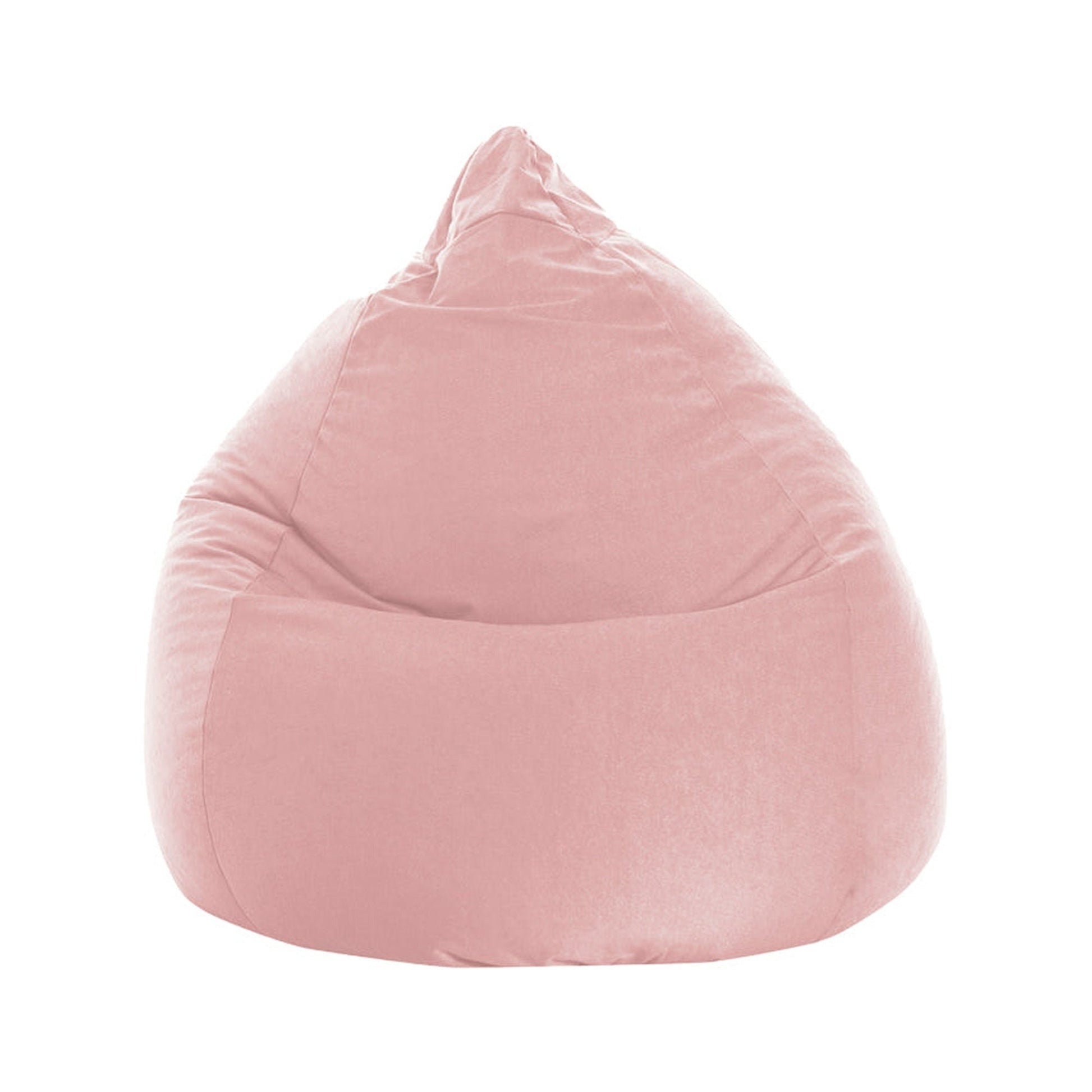 Pink bean bag chair on a white background