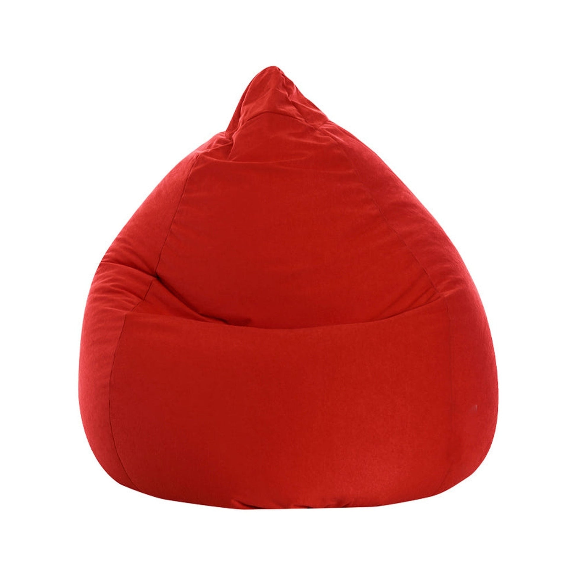 Red bean bag chair on a white background