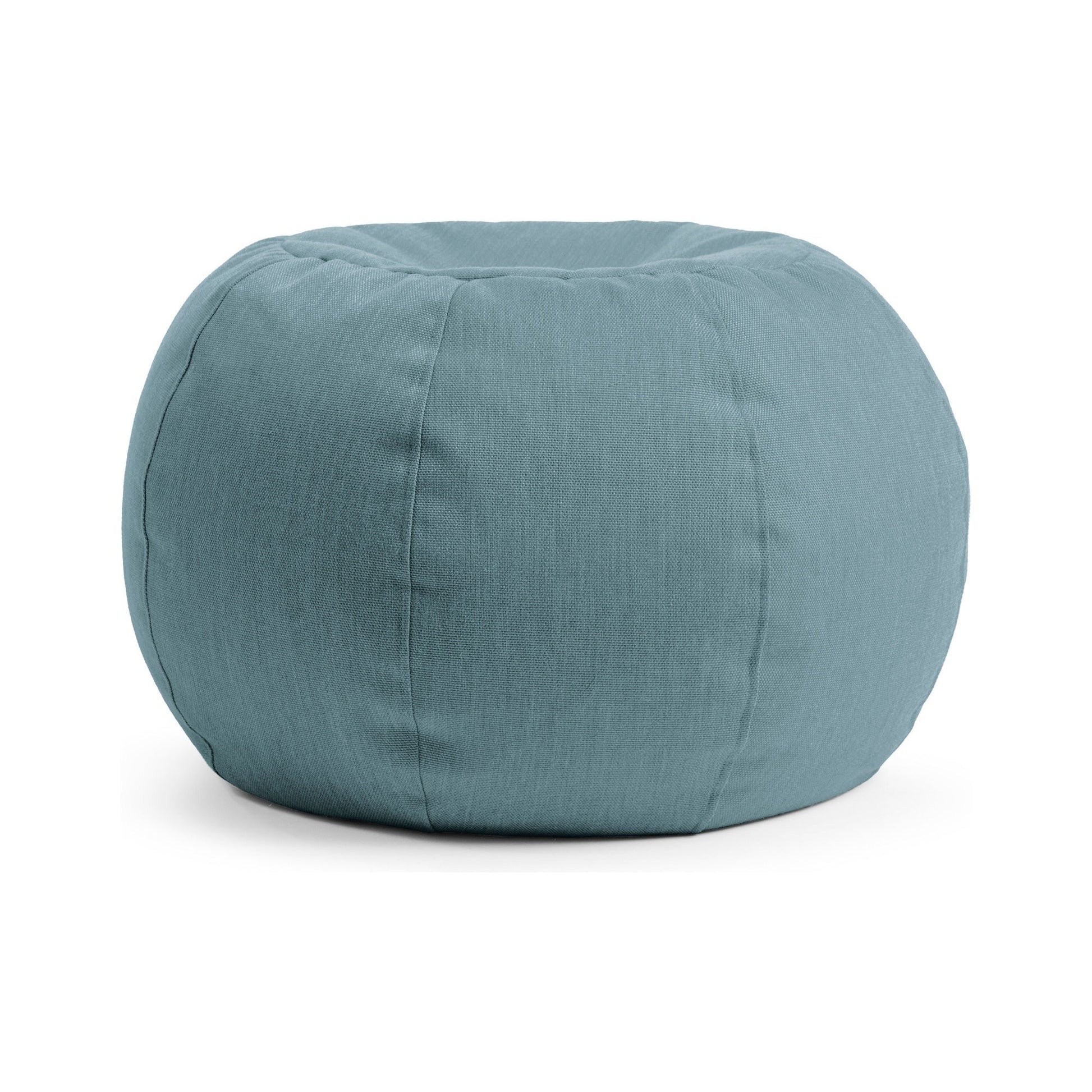 Blue bean bag chair on a white background