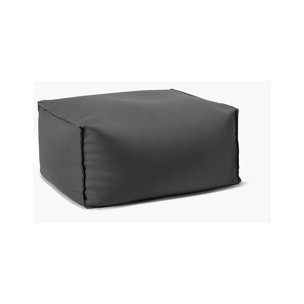 Black bean bag chair on a white background