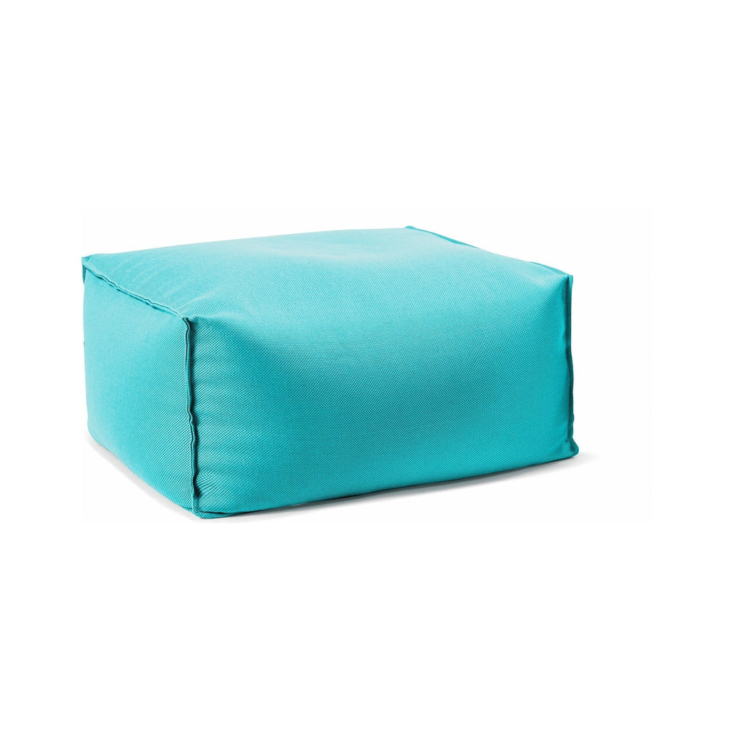 Turquoise bean bag chair on a white background