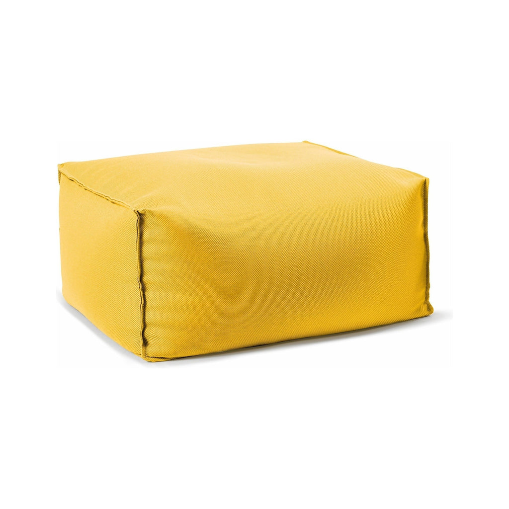Yellow bean bag chair on a white background