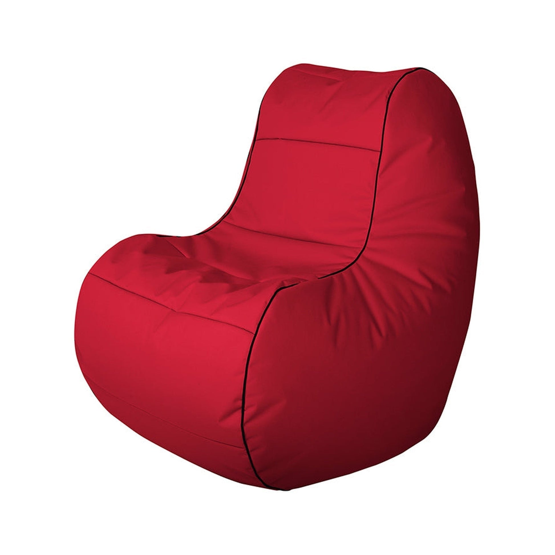 Red bean bag chair on a white background