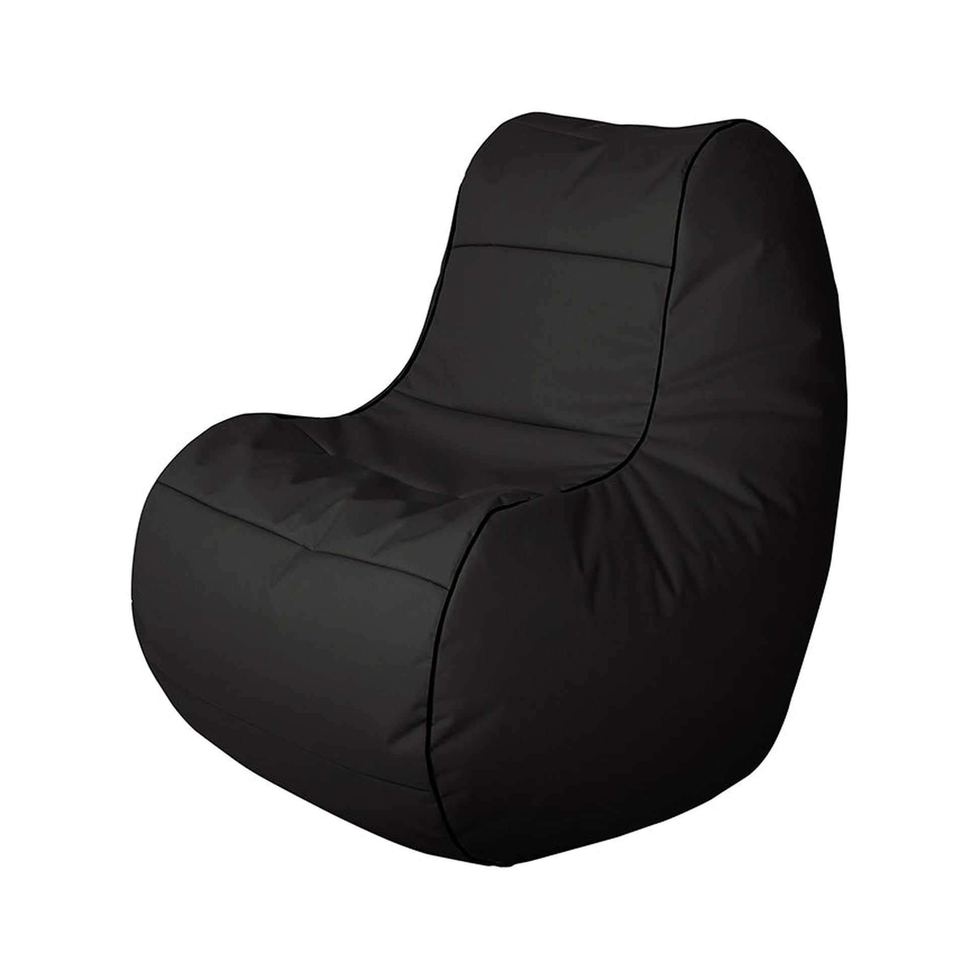 Black bean bag chair on a white background