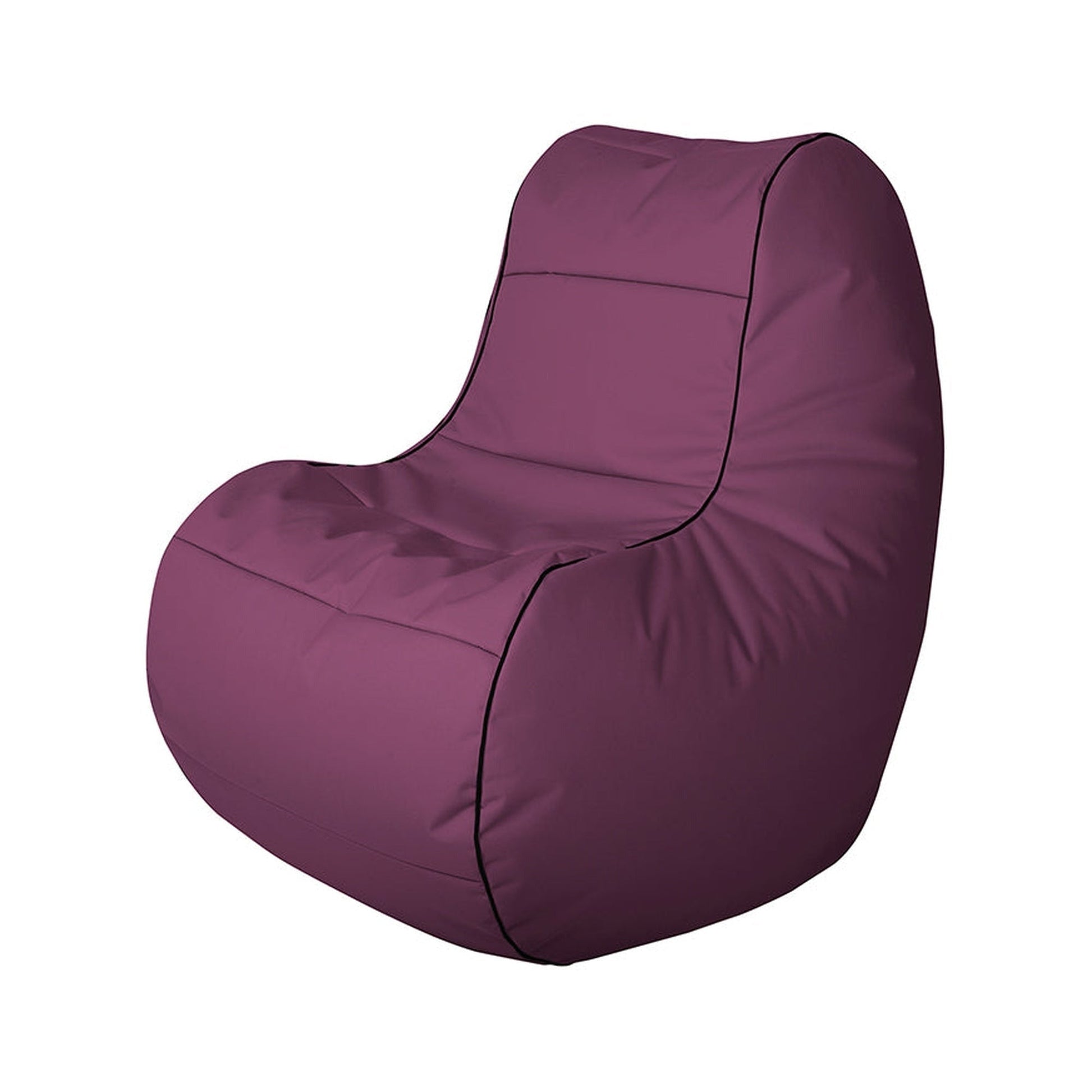Purple bean bag chair on a white background