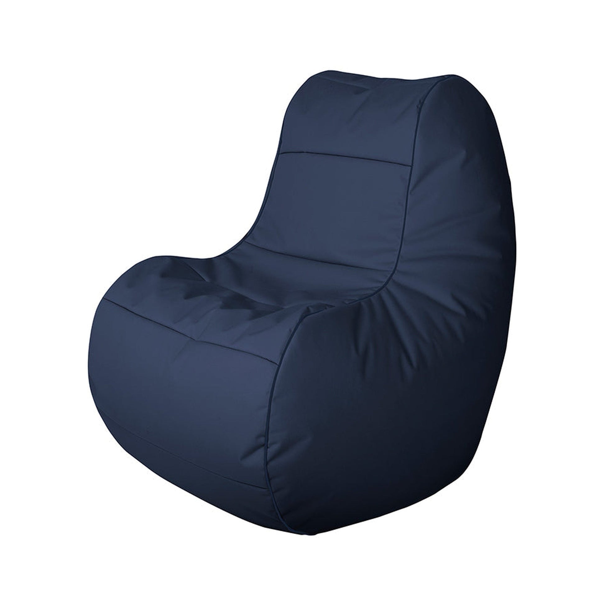 Navy blue bean bag chair on a white background