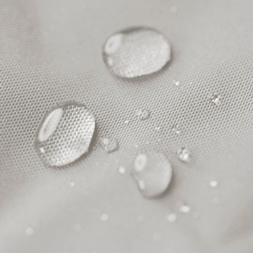 Water droplets on a textured gray surface