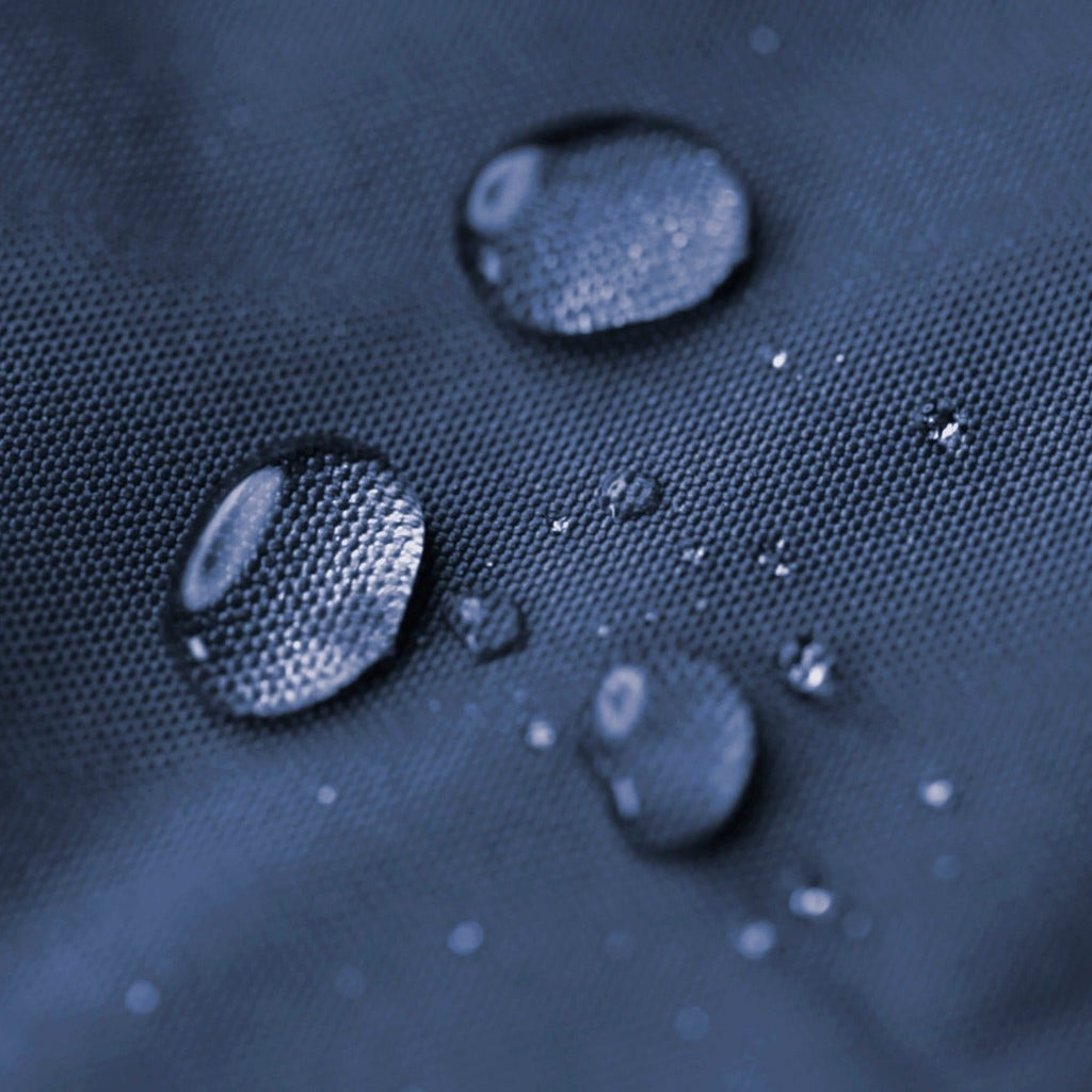 Water droplets on a textured dark surface