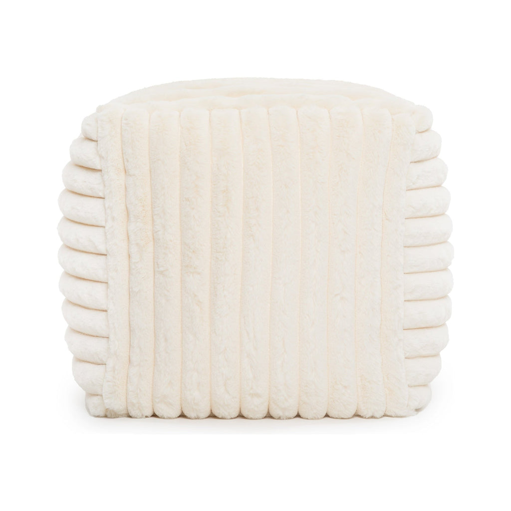 White textured ottoman on a white background