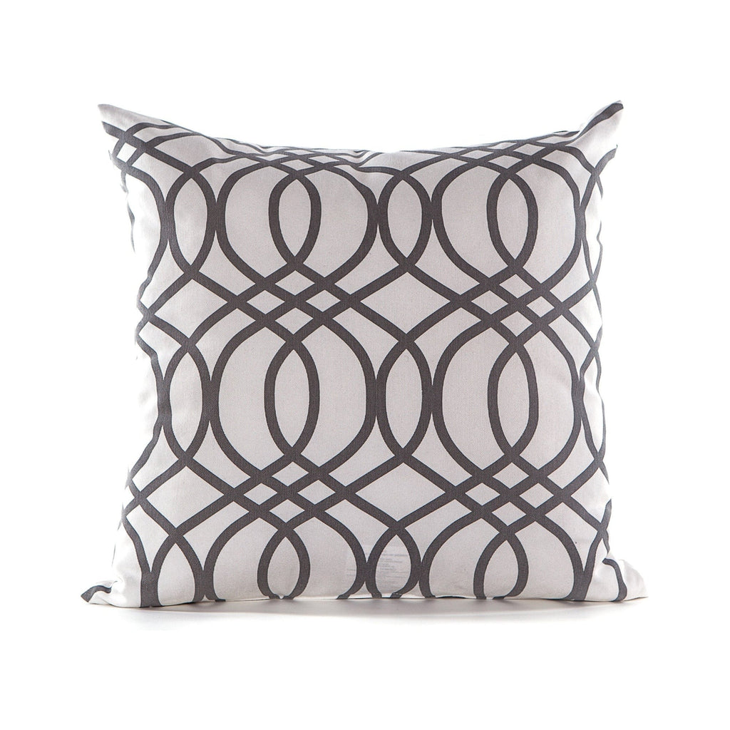 Decorative pillow with geometric pattern on a white background