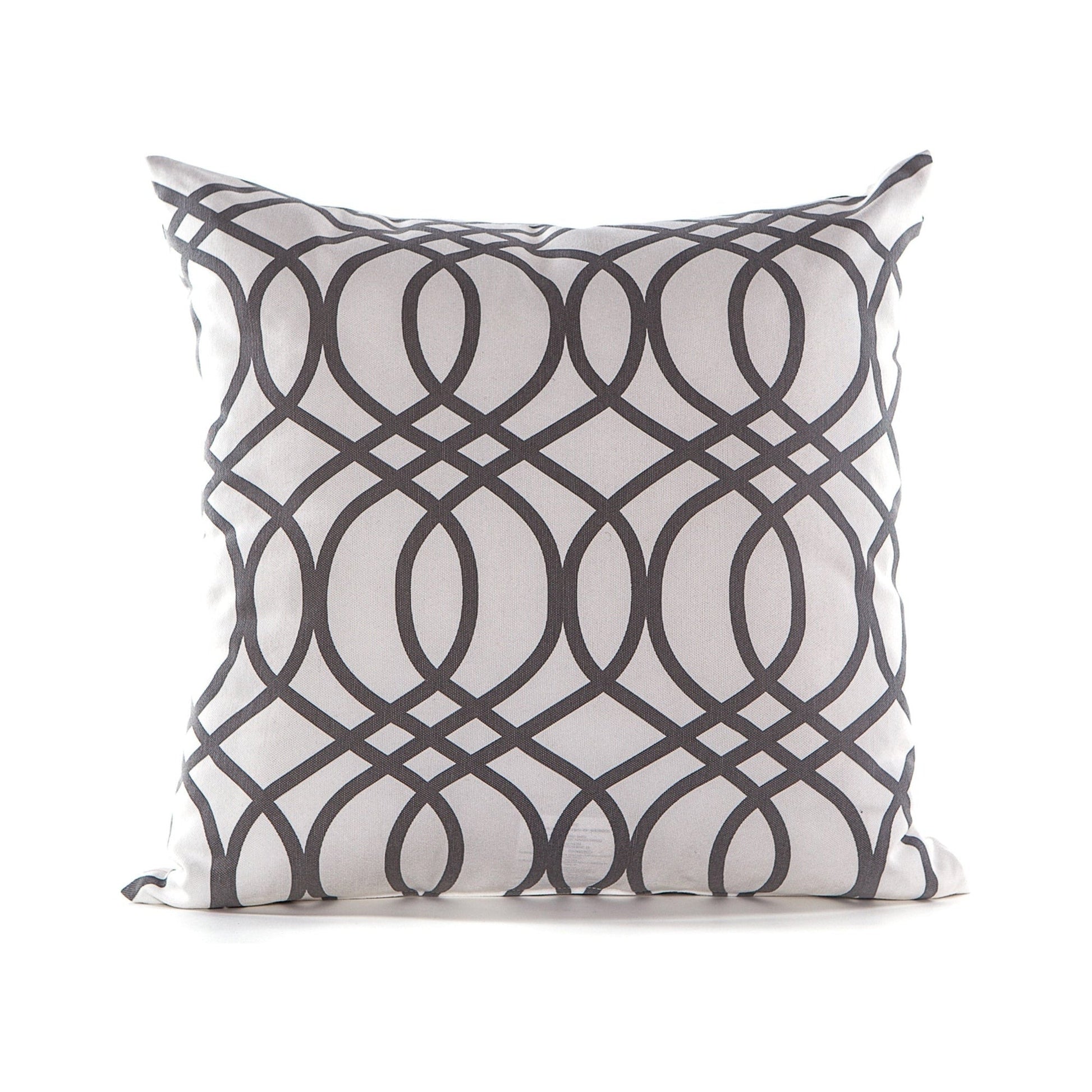 Decorative pillow with geometric pattern on a white background