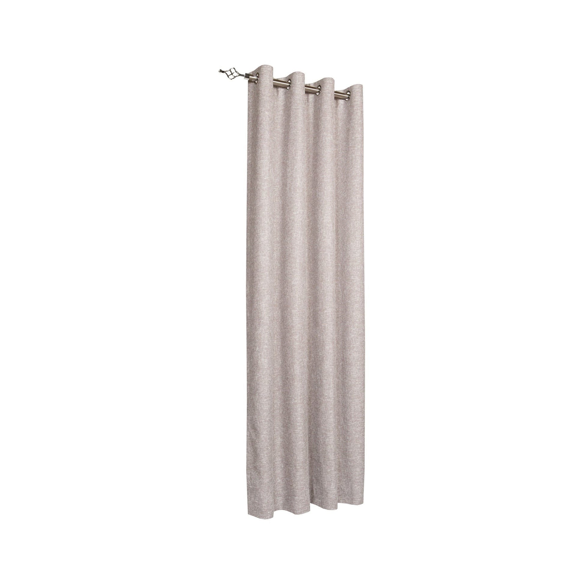 Beige curtain with silver rings 