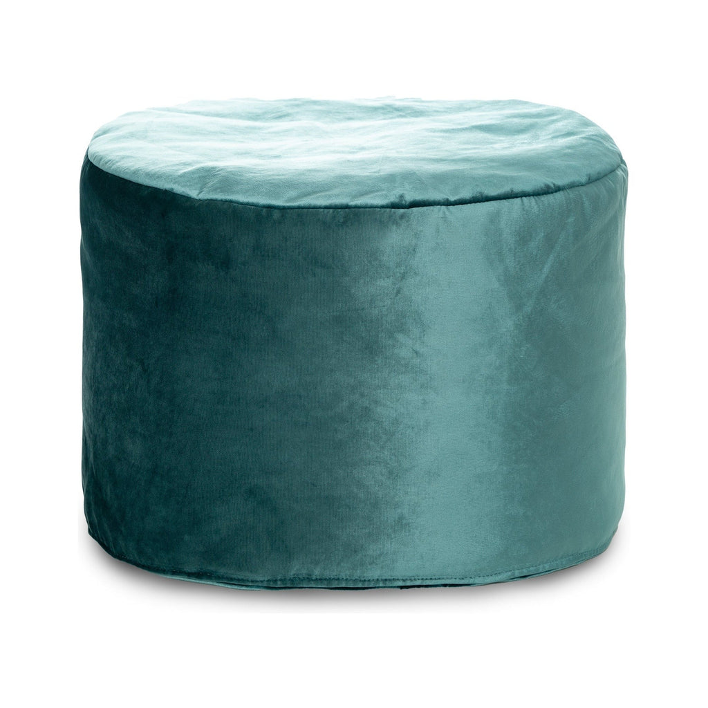 Teal ottoman on a white background