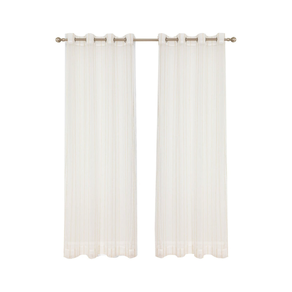 Pair of white curtains with grommets 