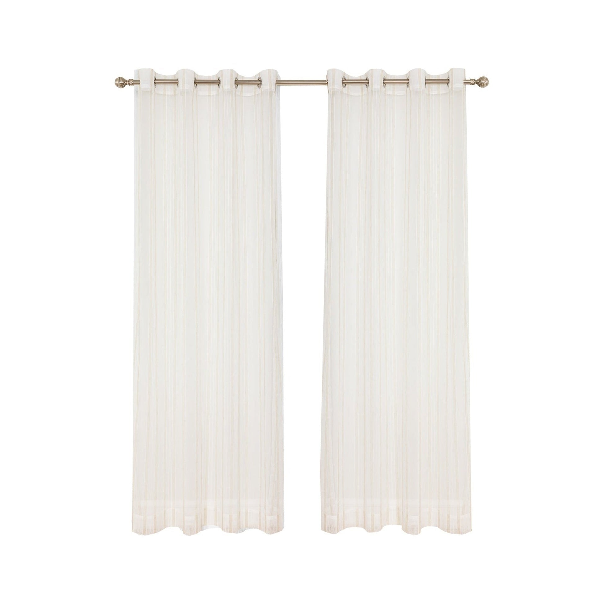 Pair of white curtains with grommets 