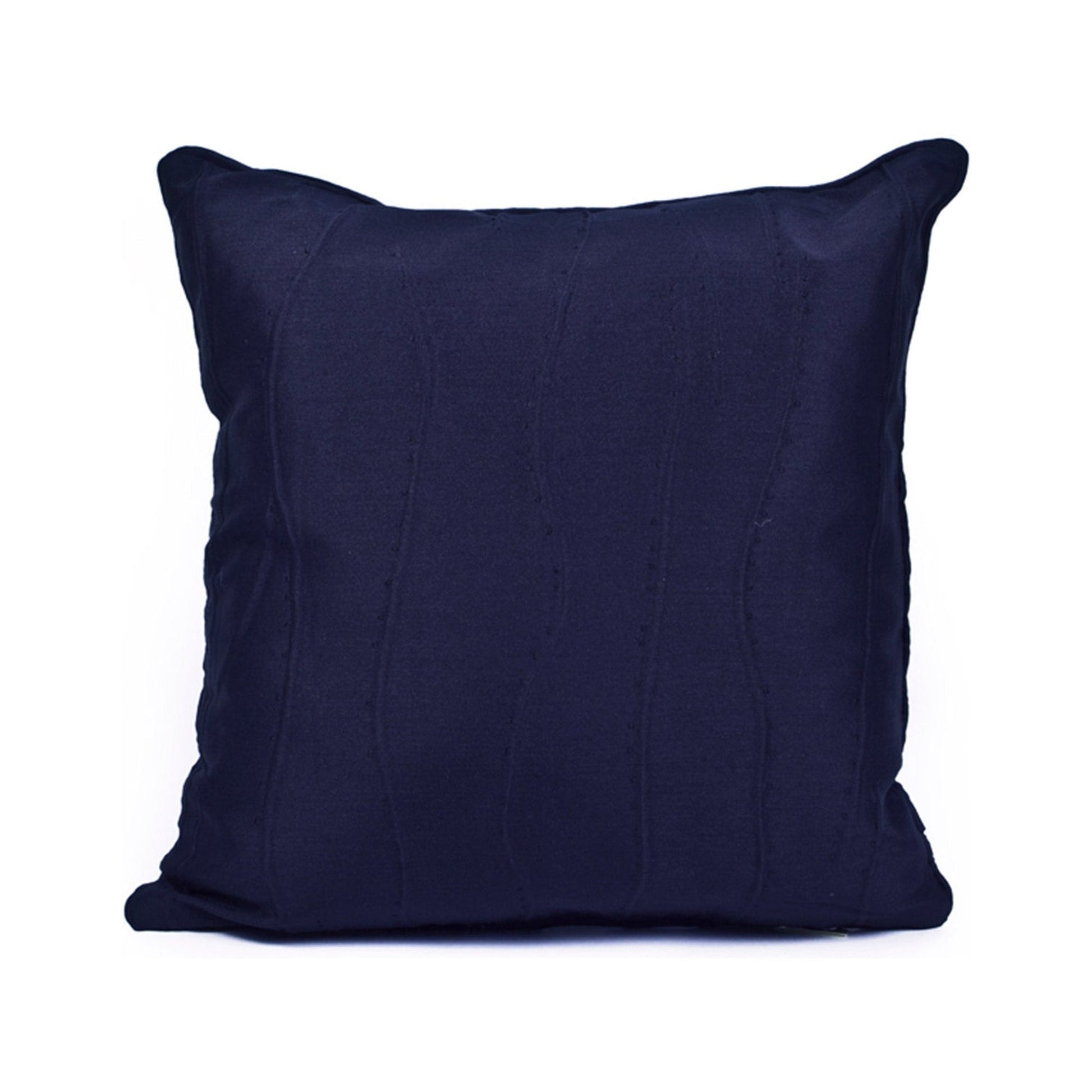 Navy blue pillow on a white background