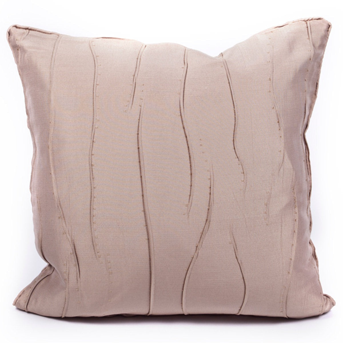 Beige pillow with wavy texture on a white background