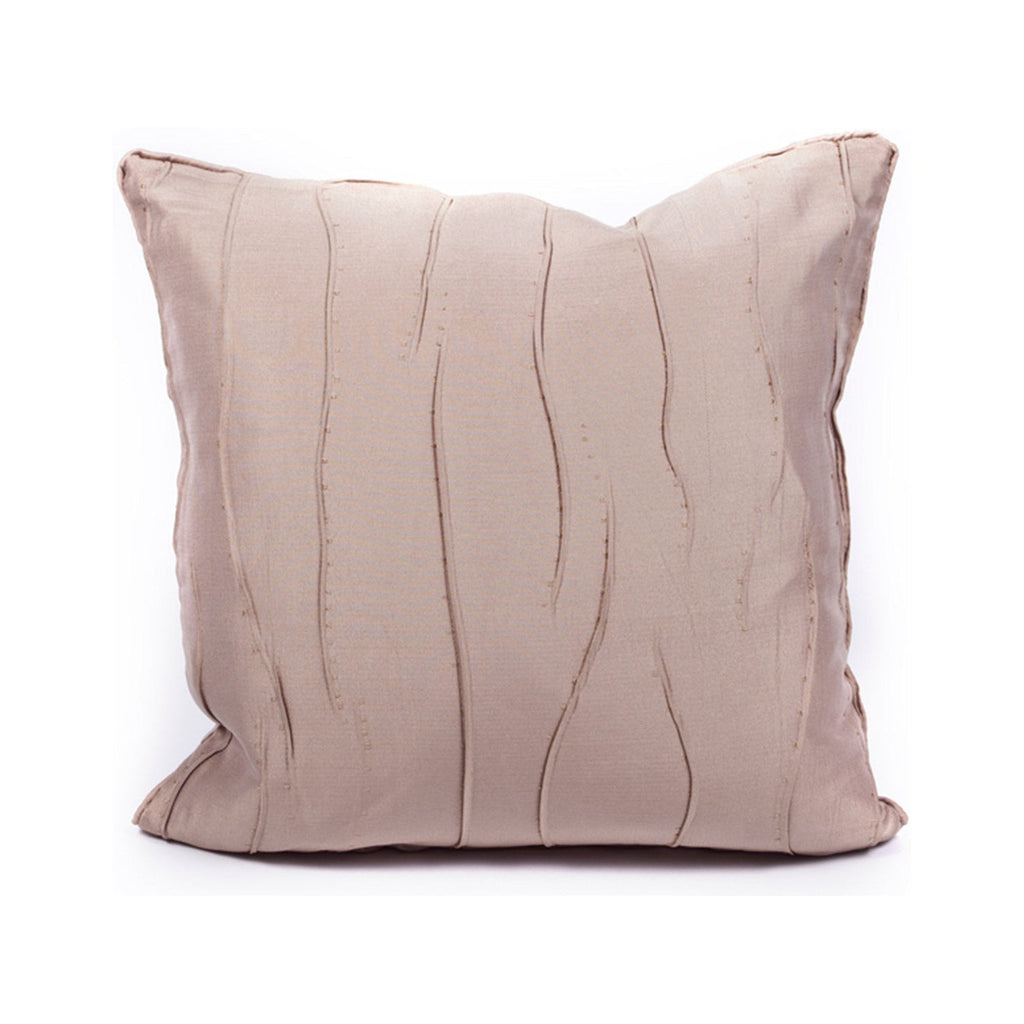 Beige pillow with wavy texture on a white background