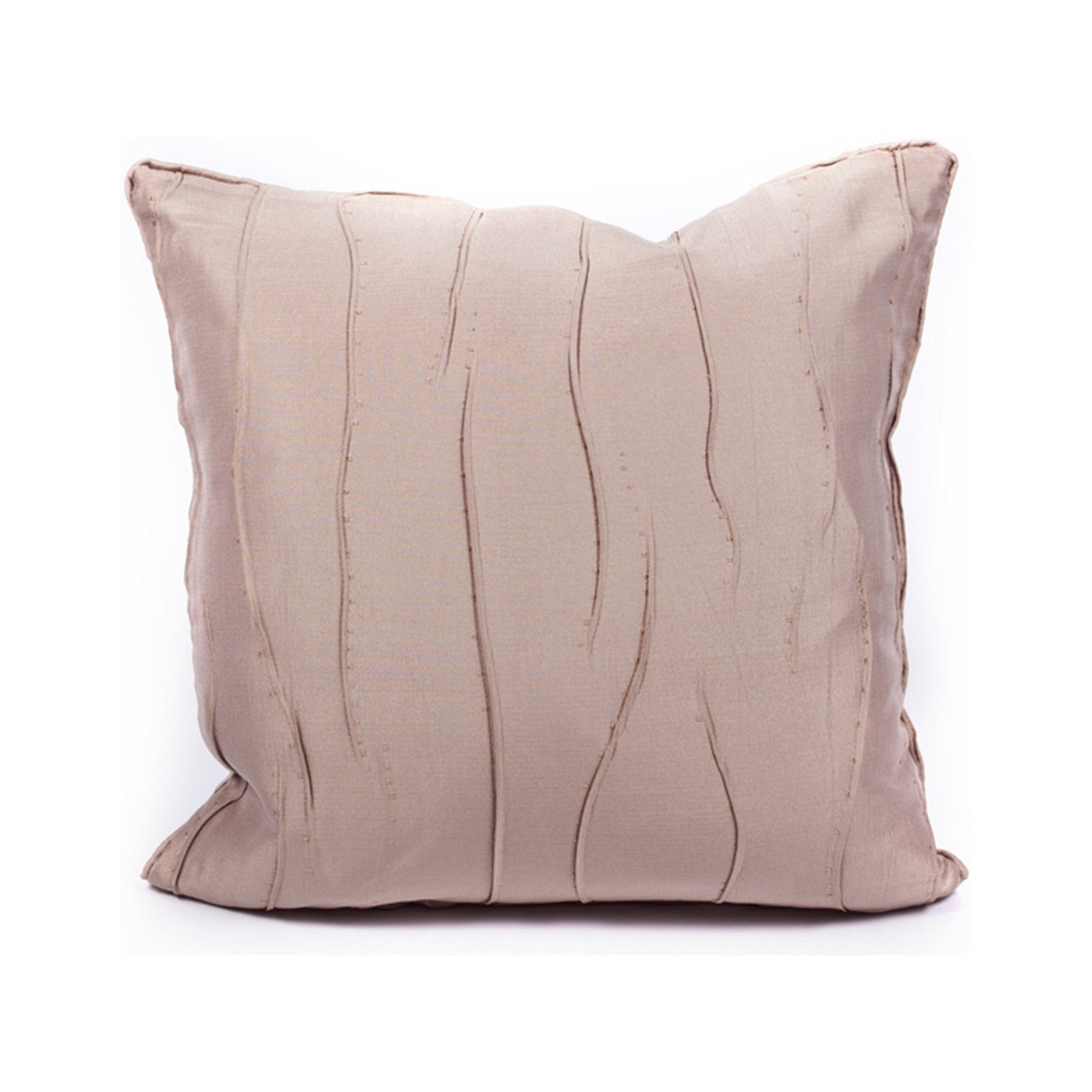 Beige pillow with wavy texture on a white background