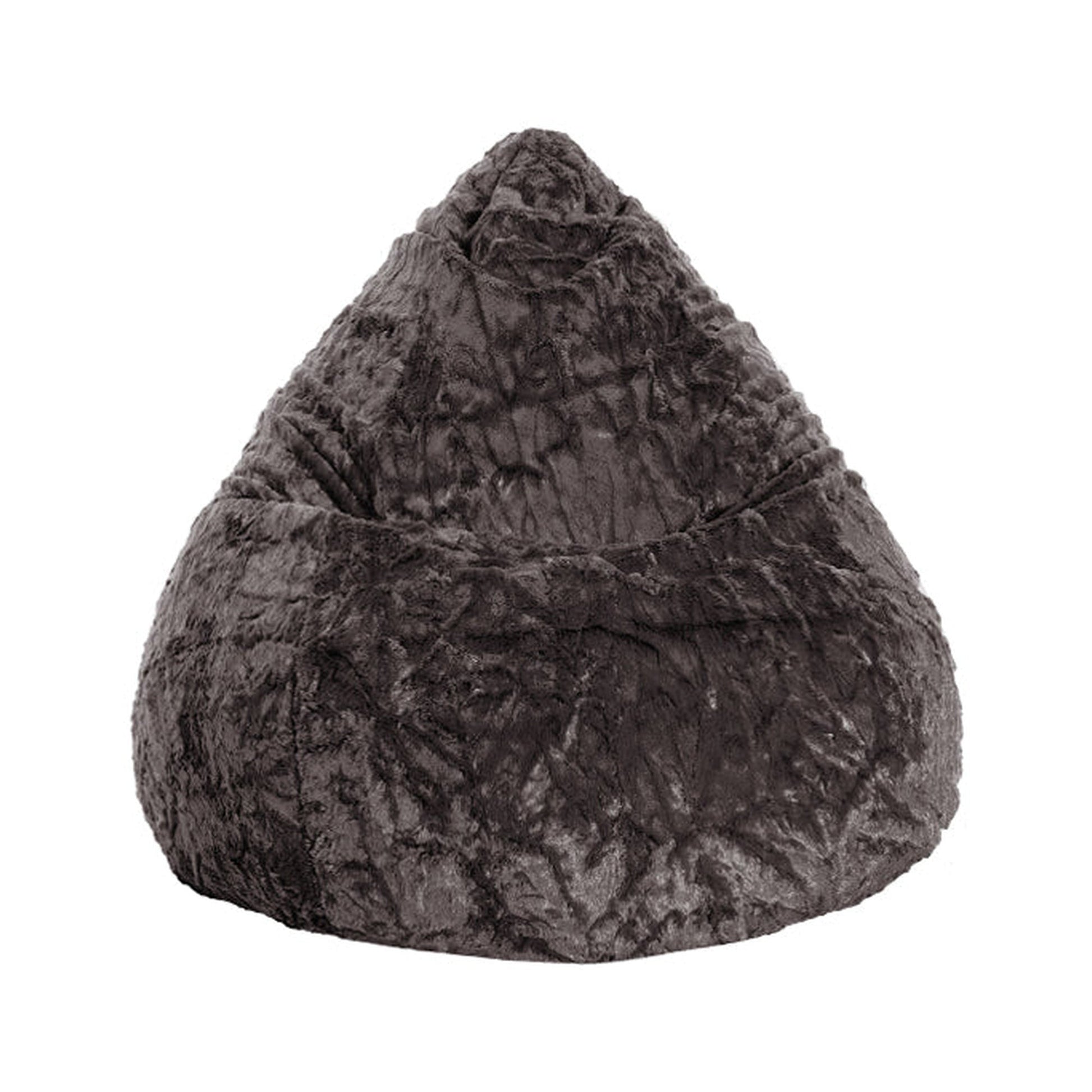 Textured gray bean bag chair on a white background