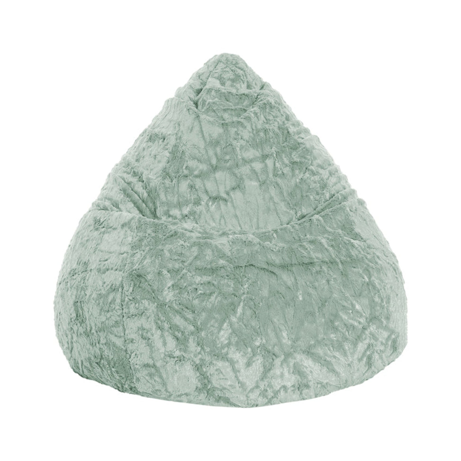 Green bean bag chair on a white background