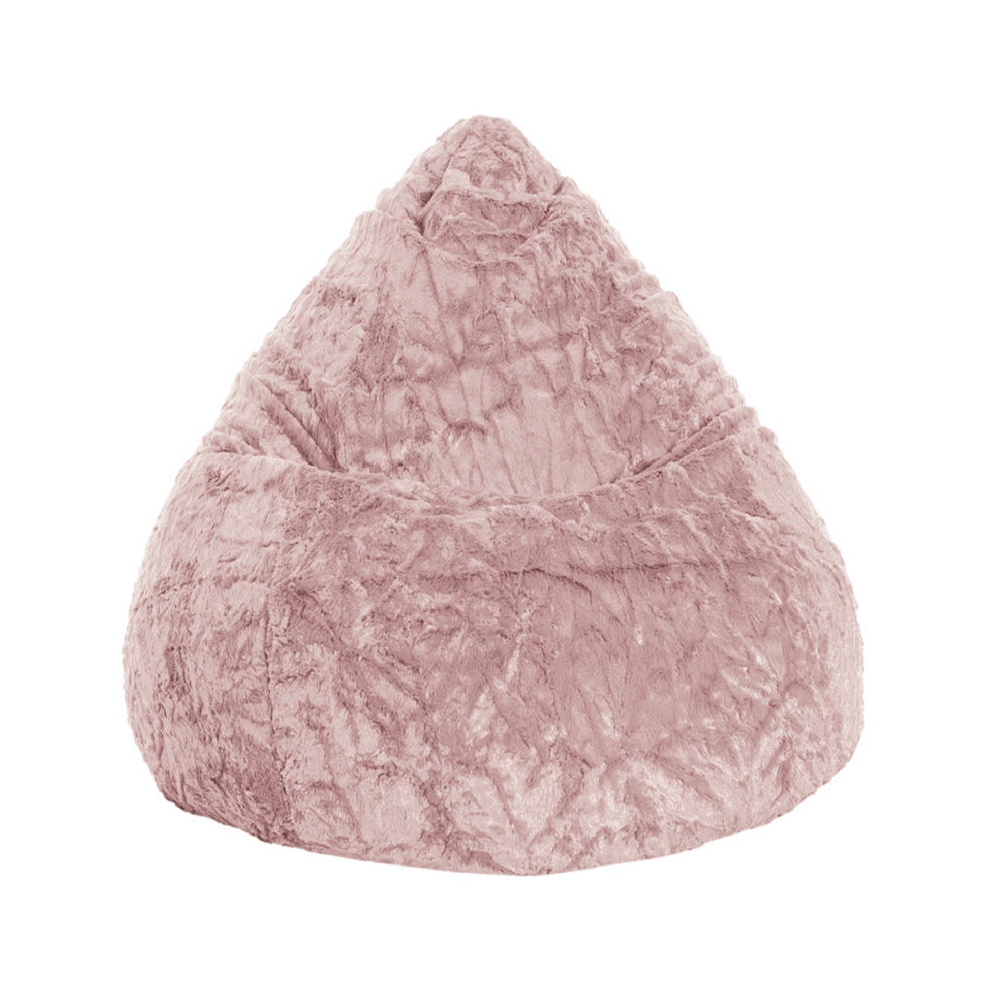 Pink textured bean bag chair on a white background