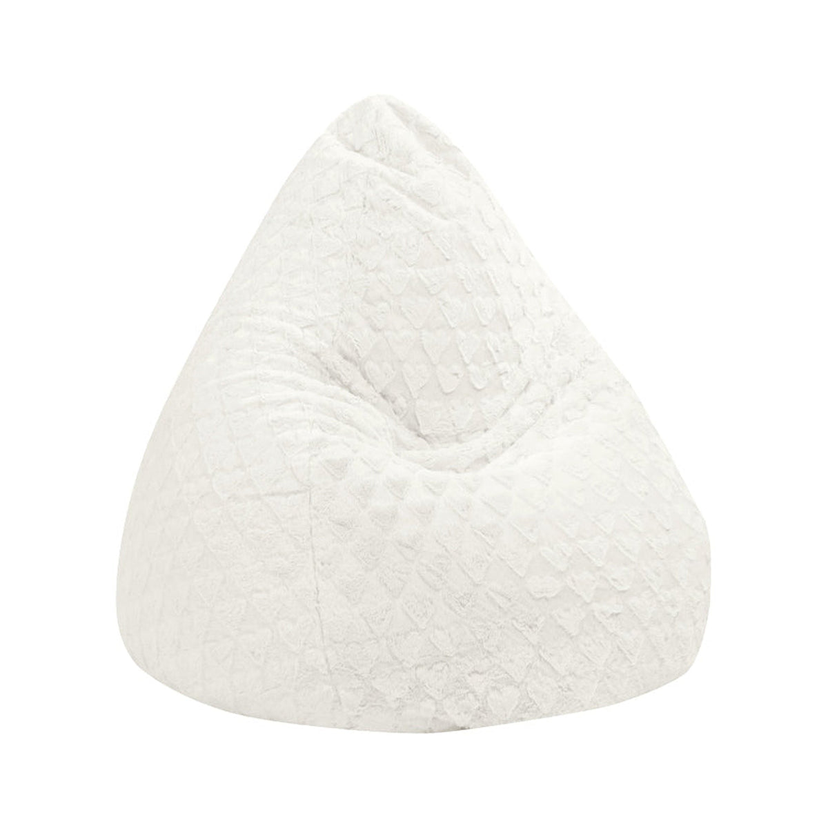 White bean bag chair on a white background