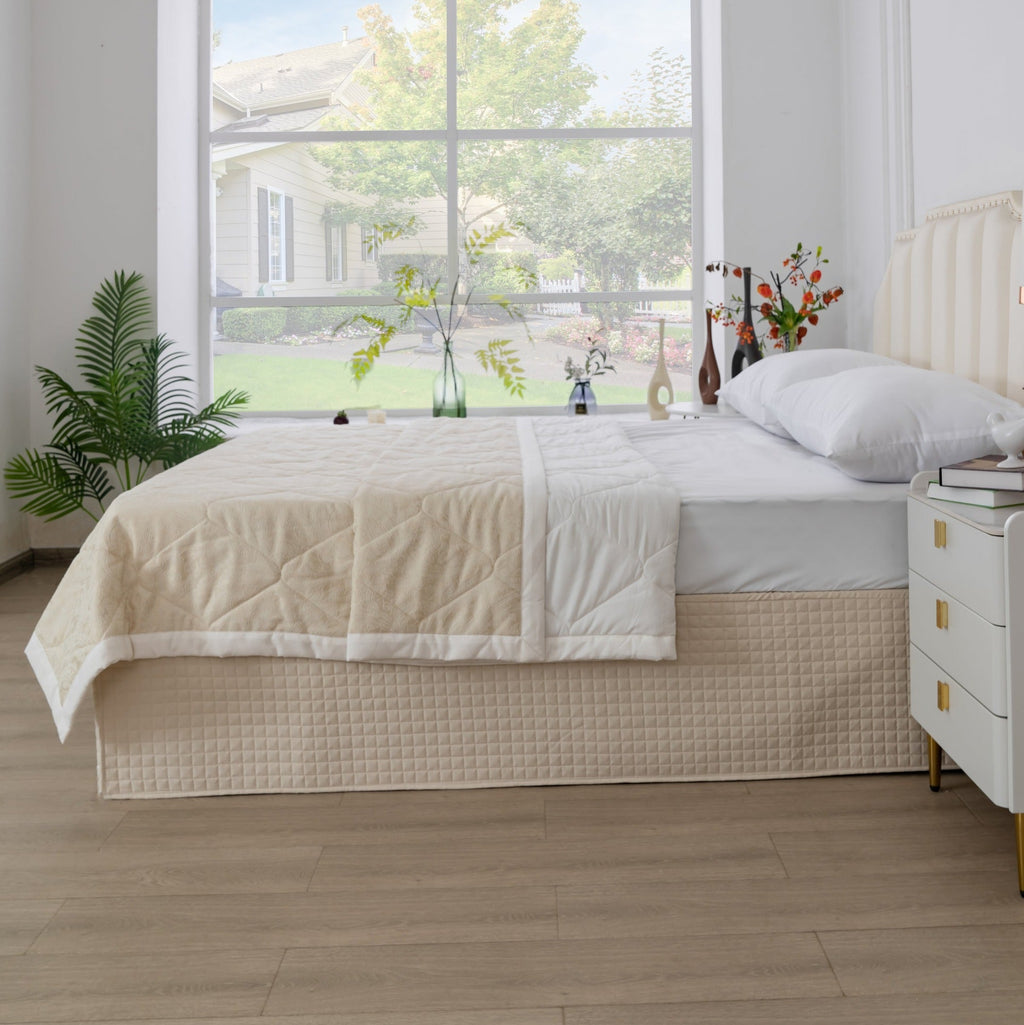 Gouchee Home Grid Bedskirt