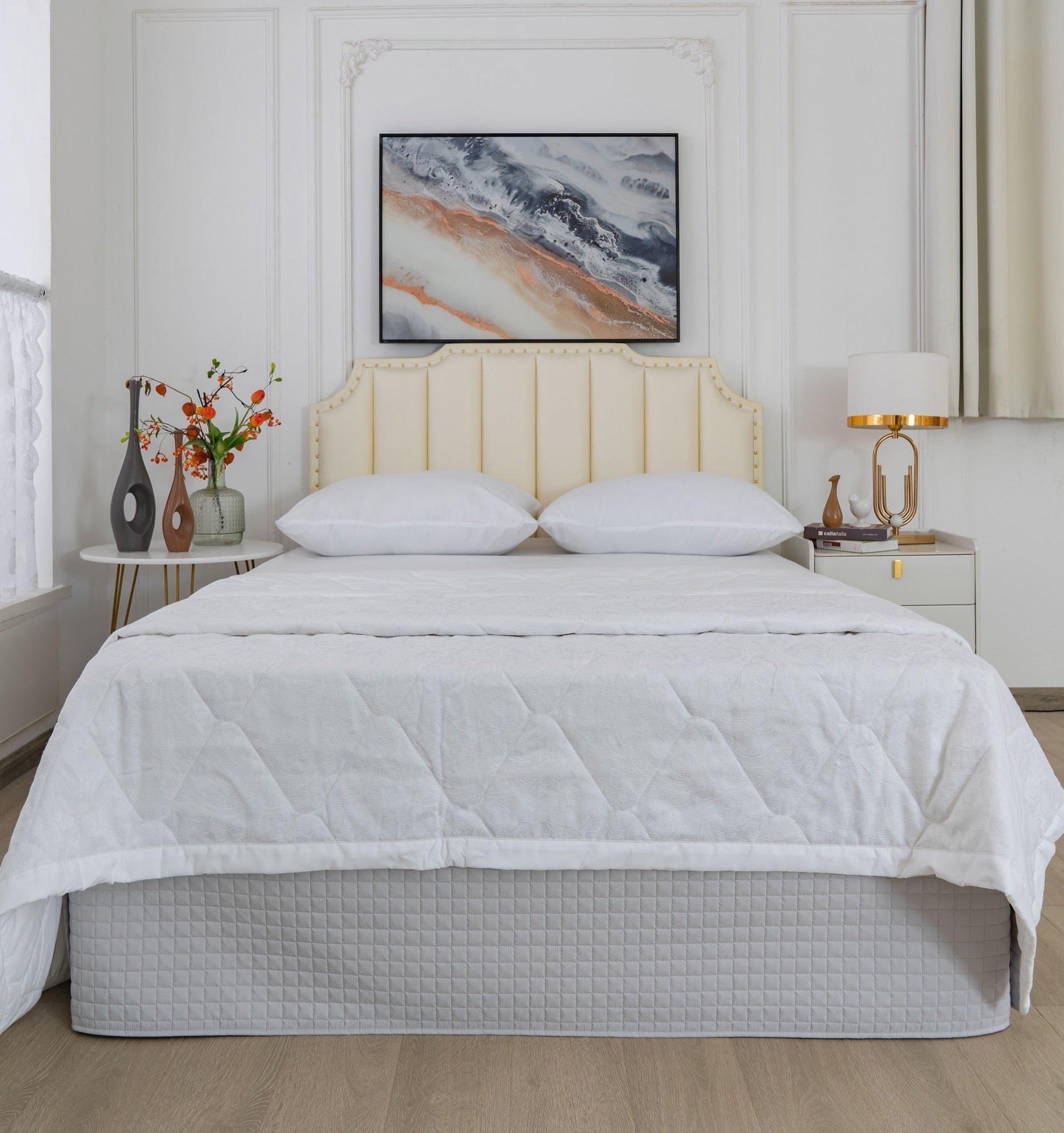 Gouchee Home Grid Bedskirt