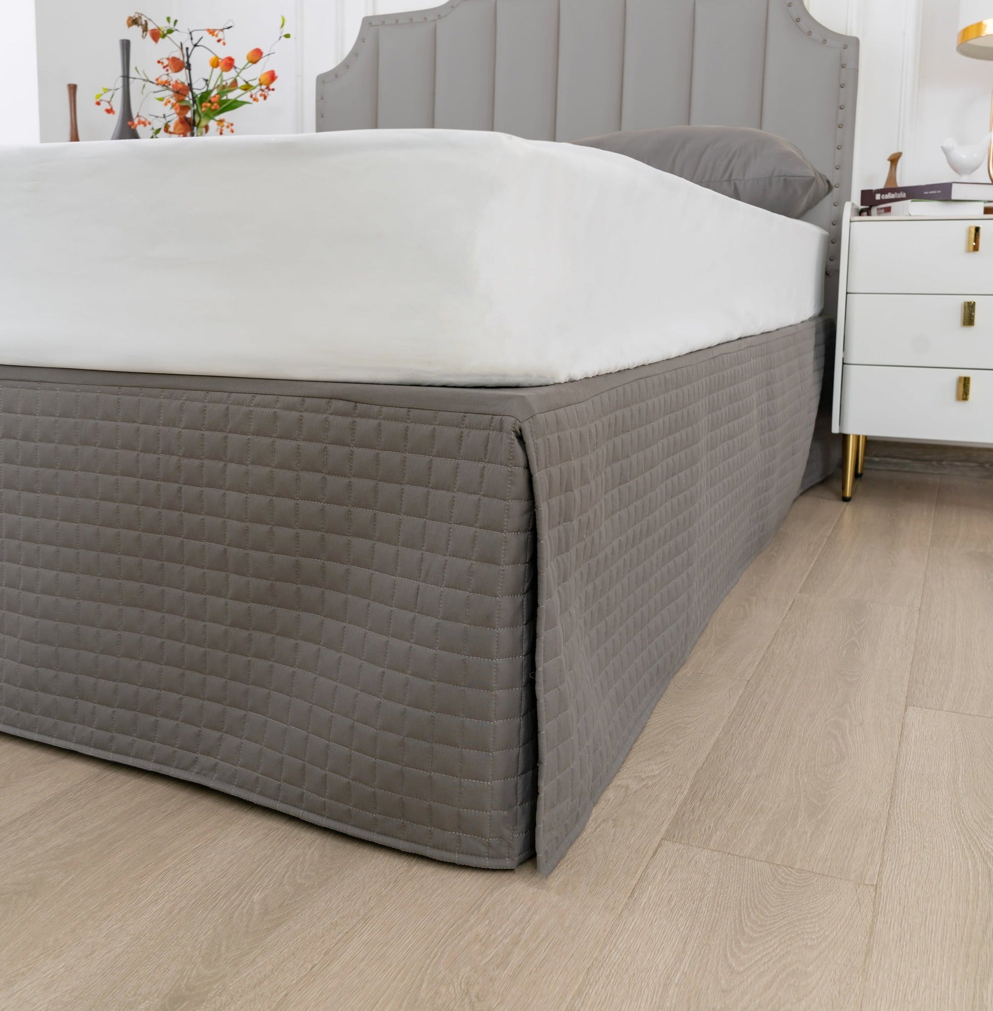 Gouchee Home Grid Bedskirt