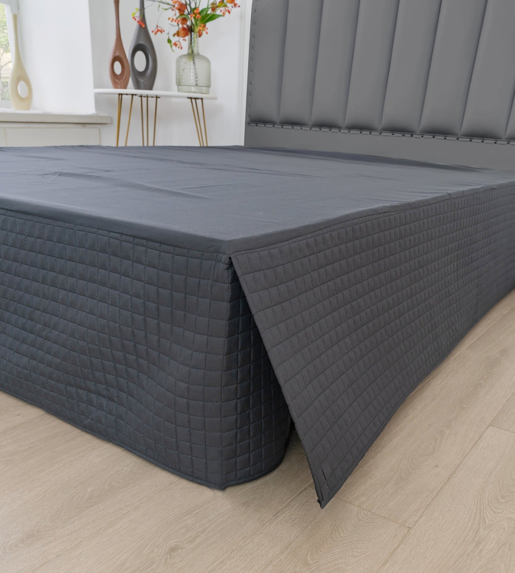 Gouchee Home Grid Bedskirt