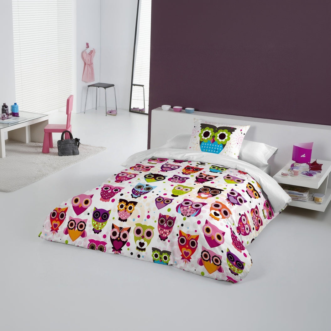 Gouchee Home Owls Twin 2pc Duvet Cover Set