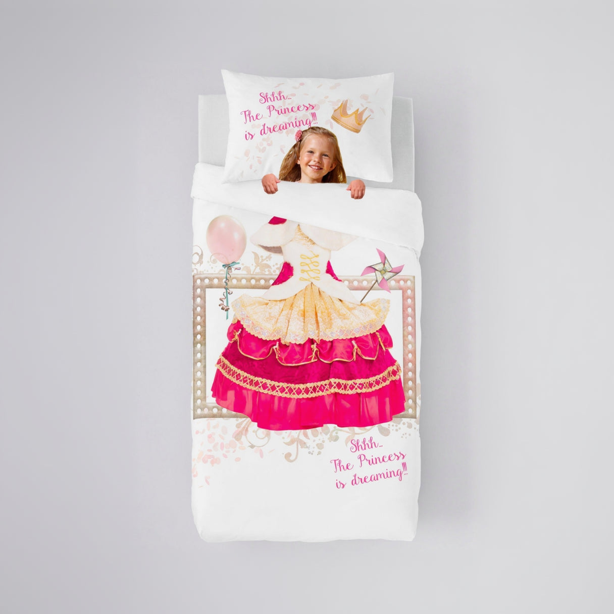 princess dress duvet cover Begin Edition International Inc. Gray Fashion Duvet Cover - Pink Princess Dress Bedding Decor