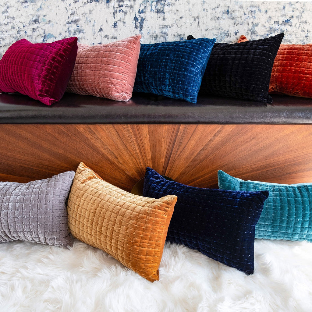 Layla Quilted Velvet Cushion 2PC