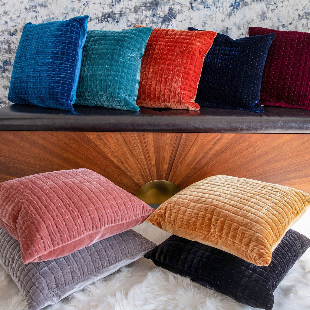 Layla Quilted Velvet Cushion 2PC