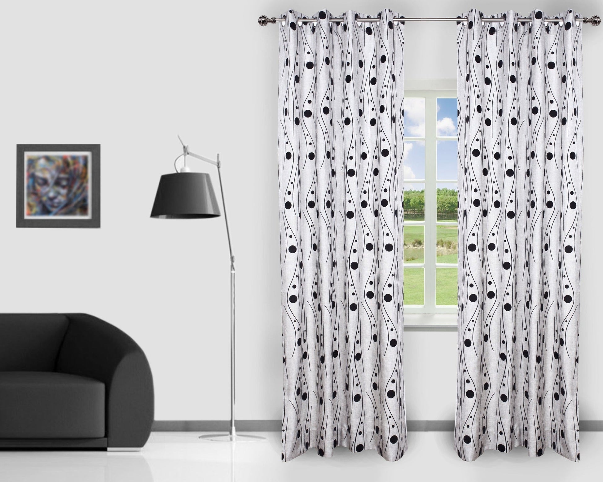 Modern dots Silver panel 2PC