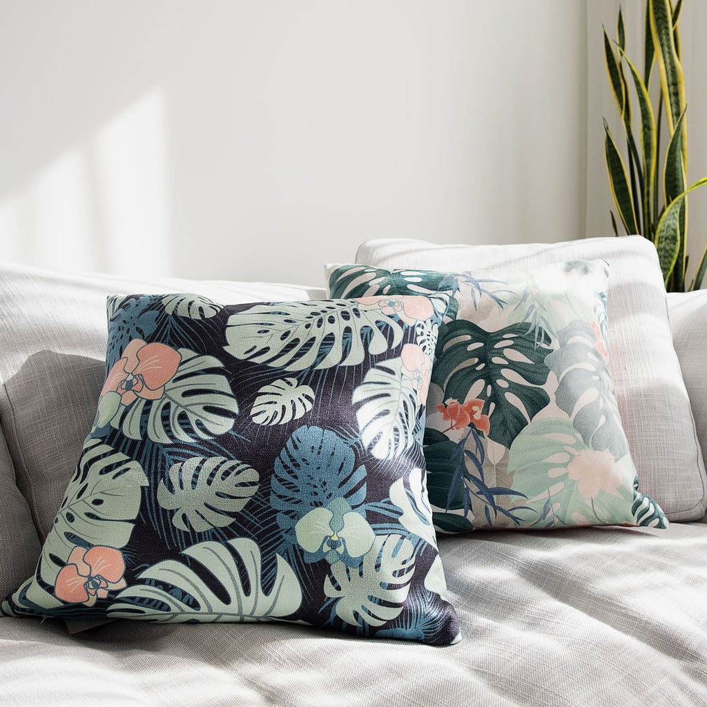 Coussin Monstera 18x18 2pk