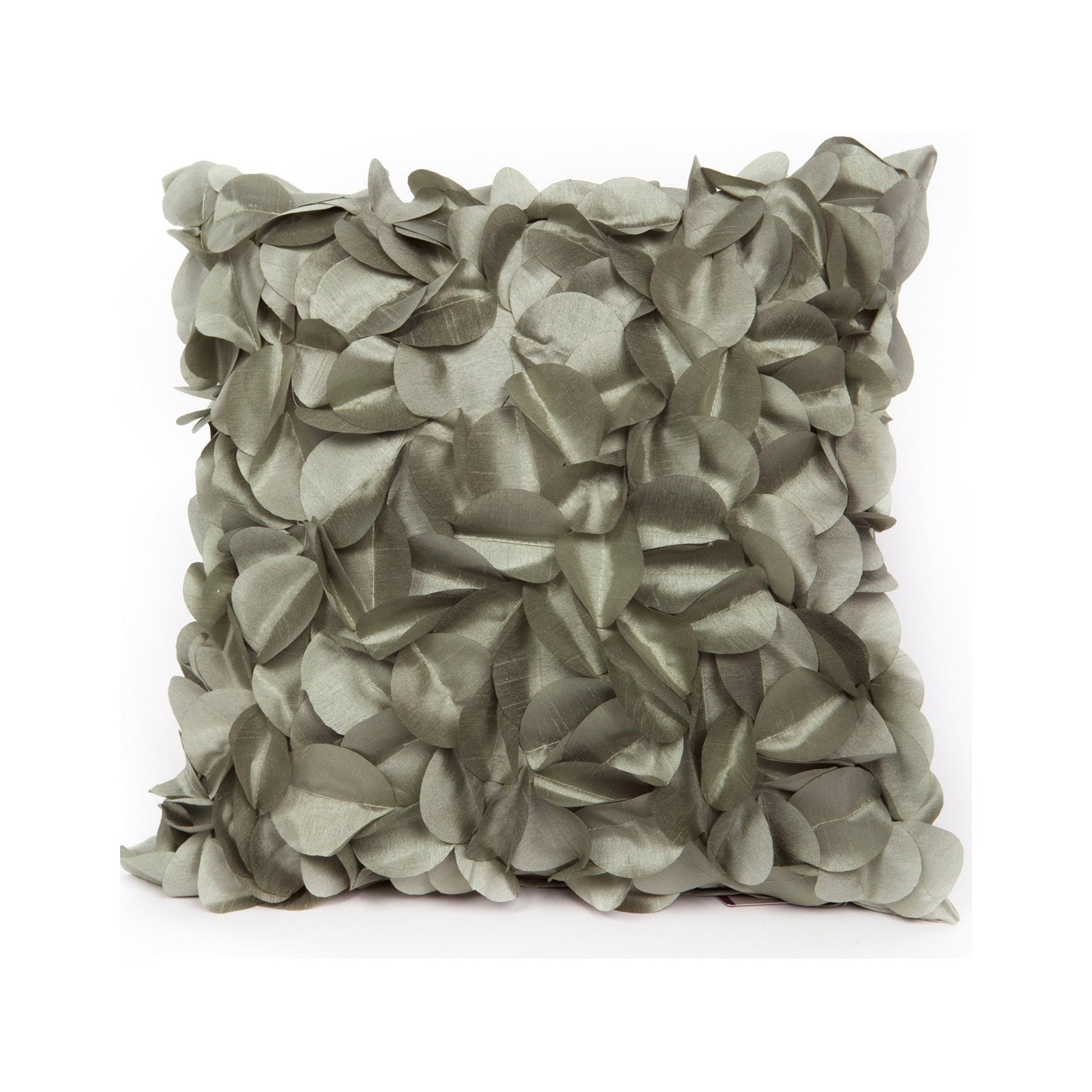 Decorative pillow with leaf-like pattern on a white background