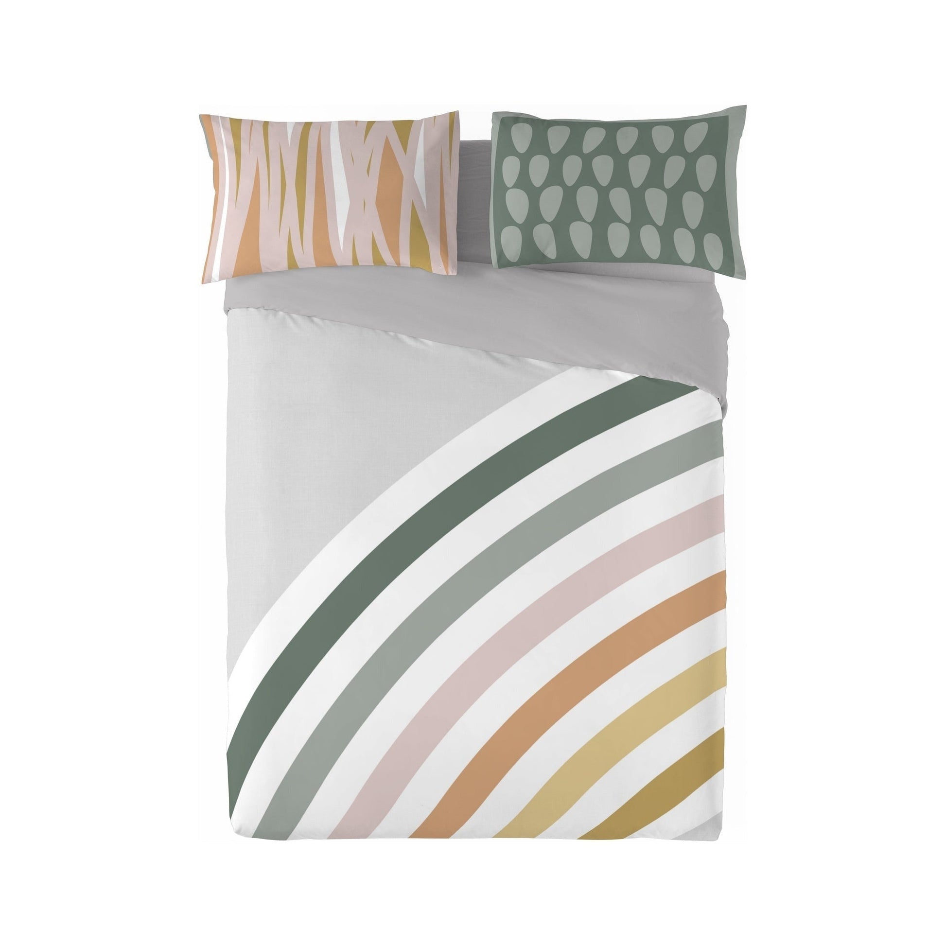 Bedding set with colorful striped design