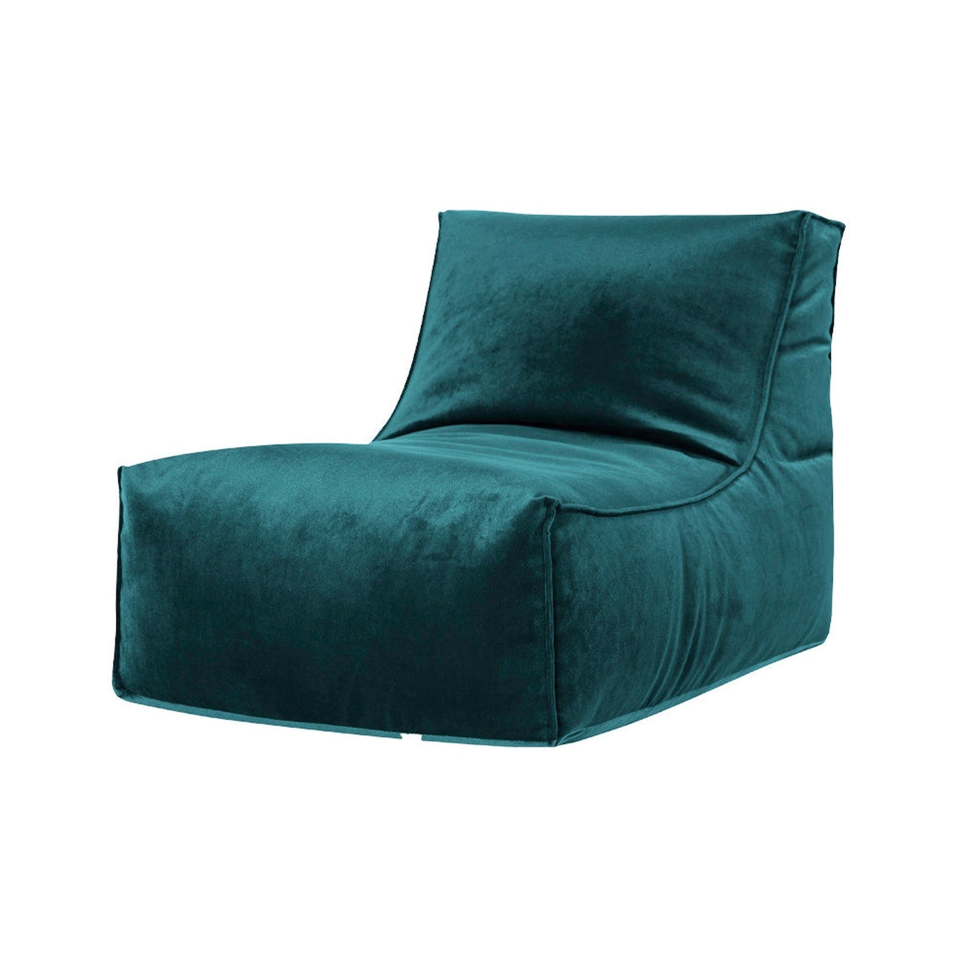 Teal bean bag chair on a white background