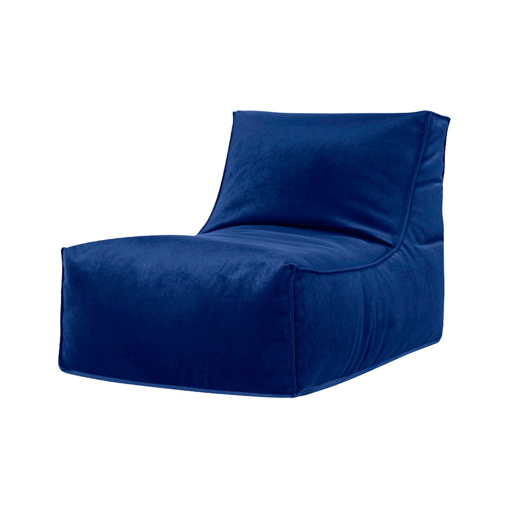Blue bean bag chair on a white background