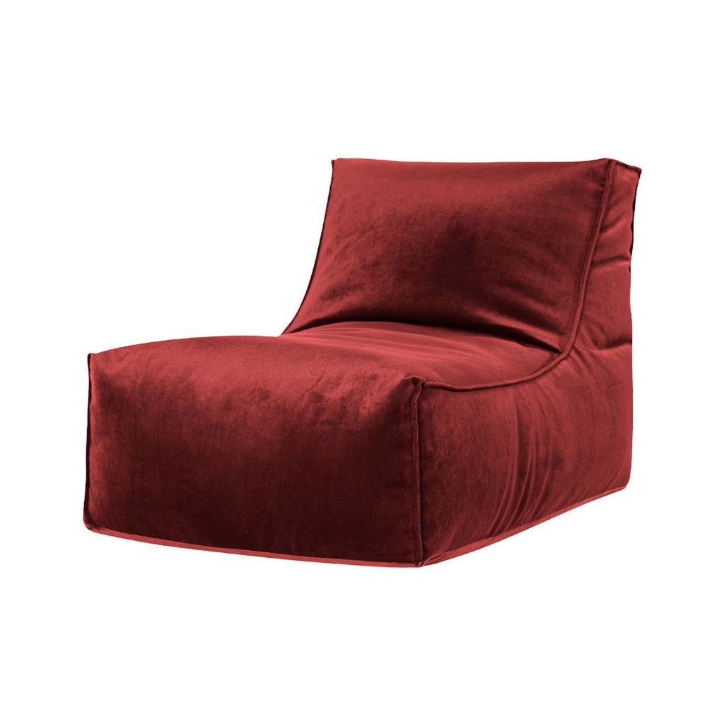 Red bean bag chair on a white background