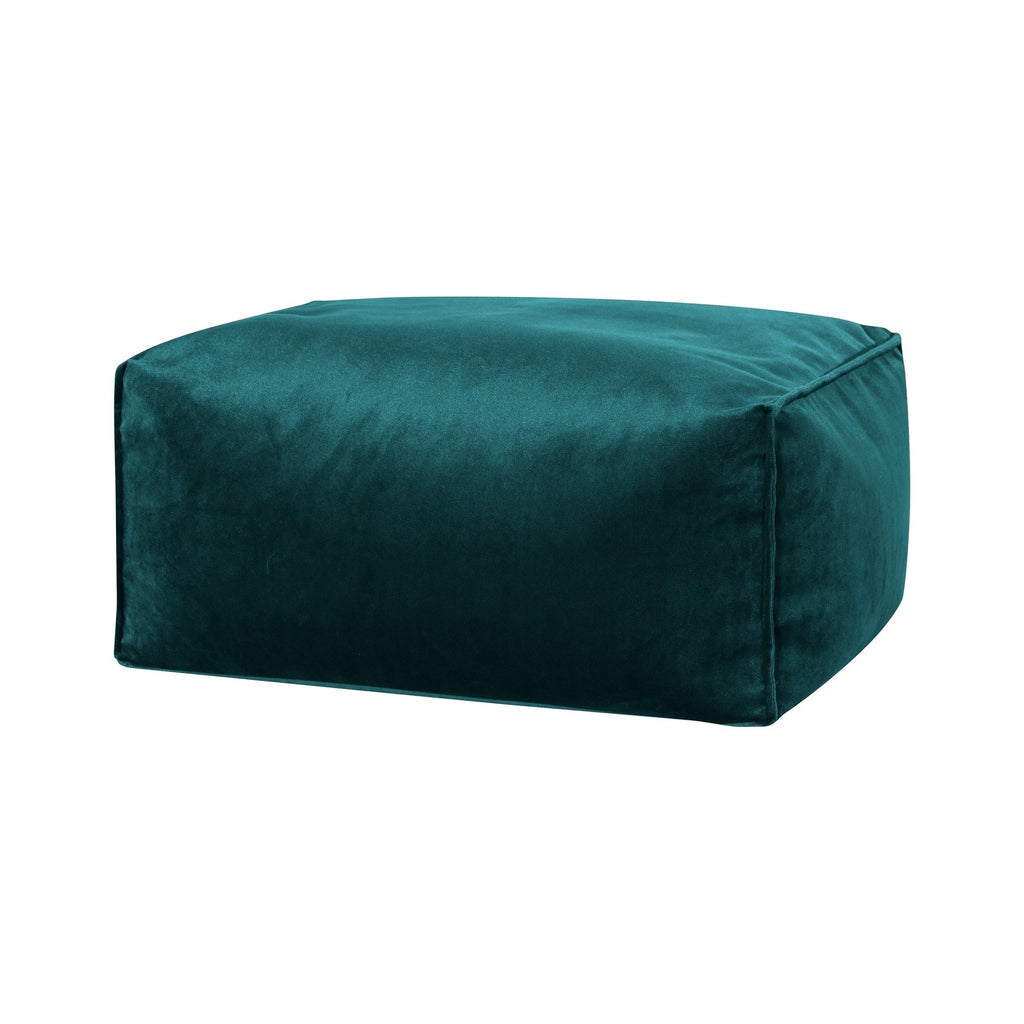 Teal ottoman on a white background