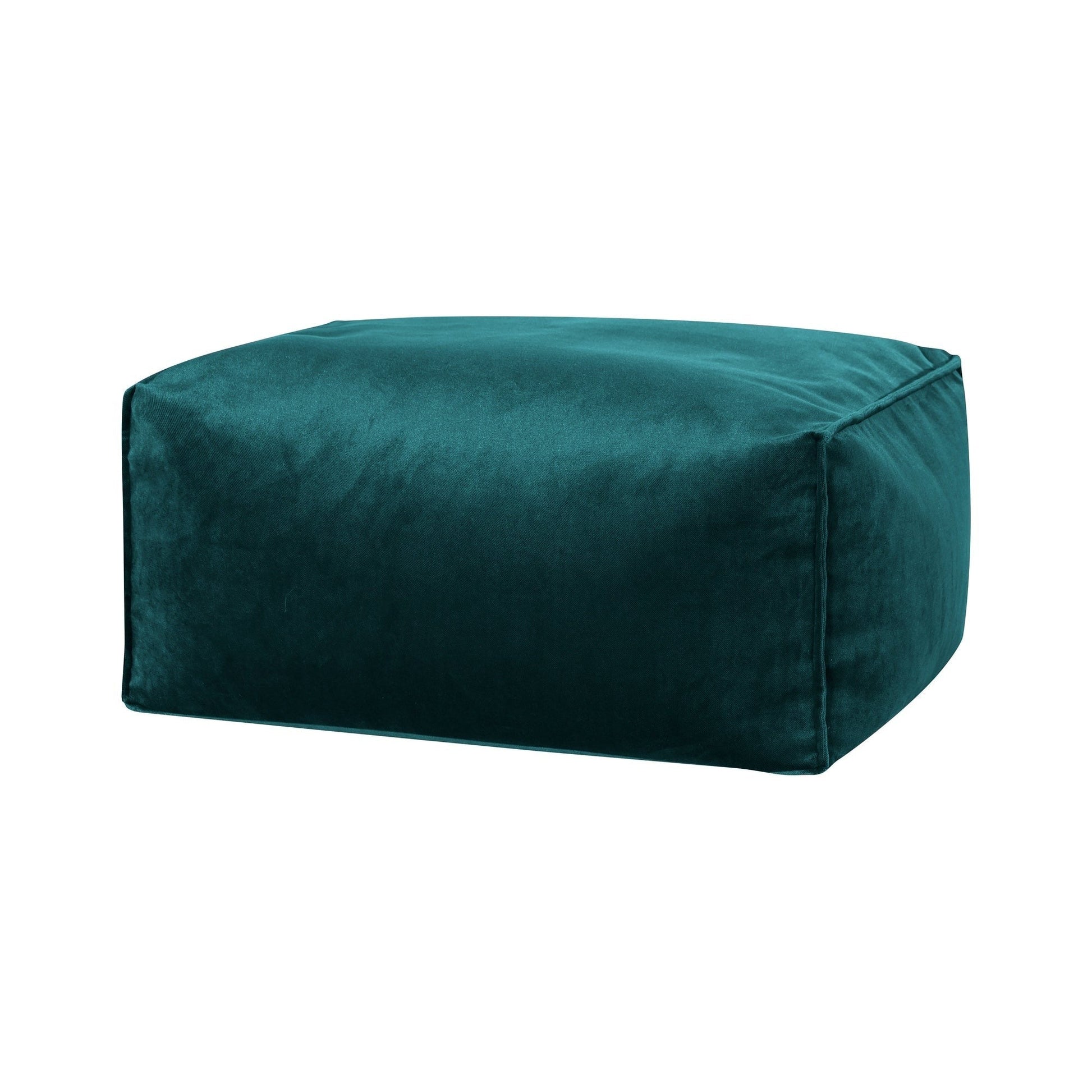 Teal ottoman on a white background