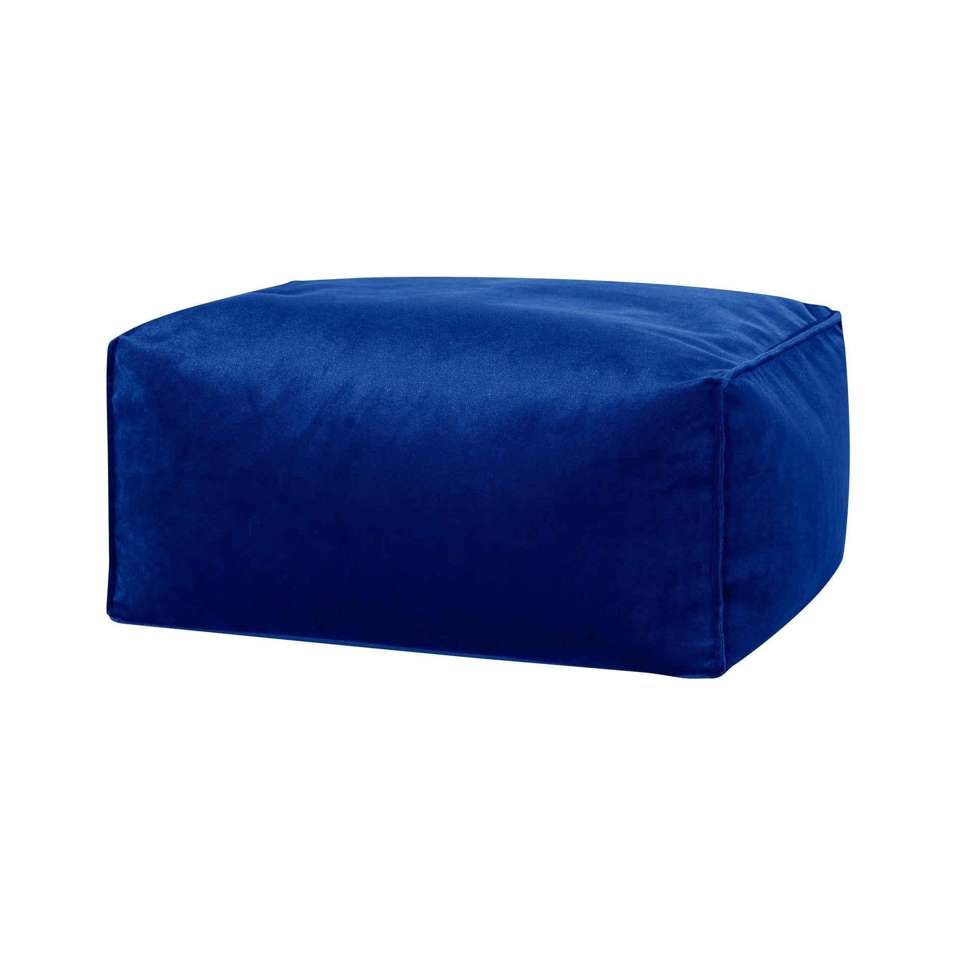 Blue bean bag chair on a white background