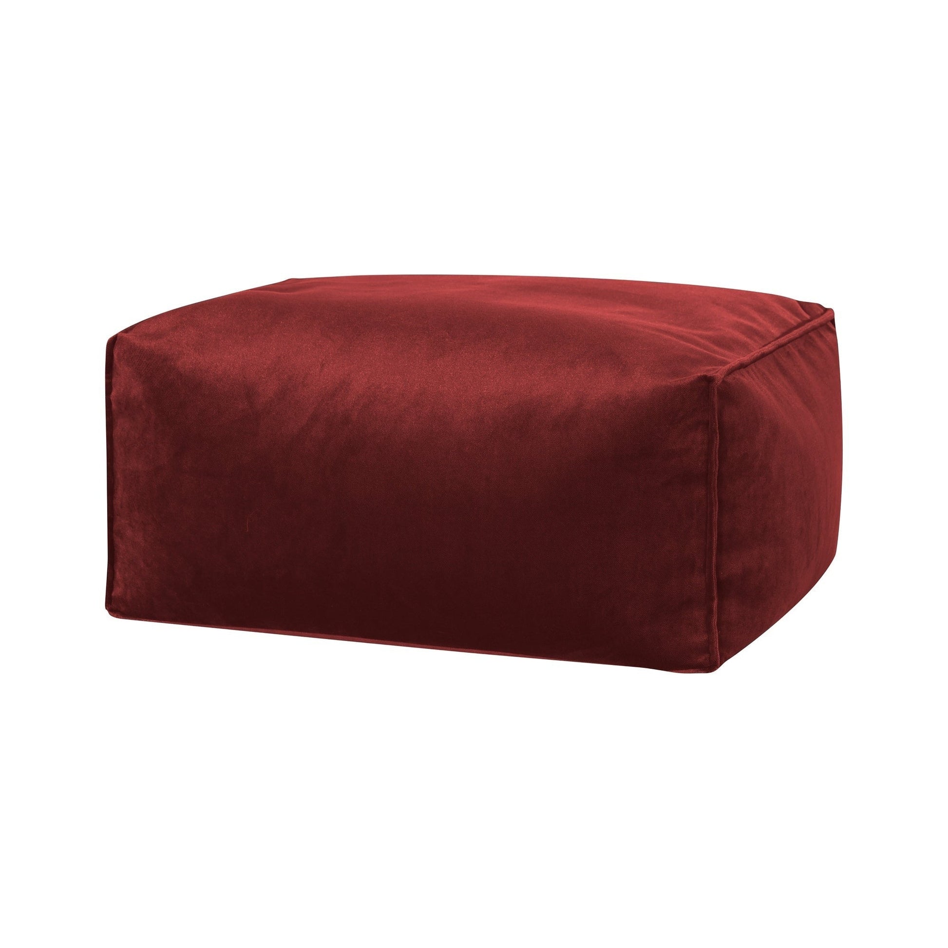 Red bean bag chair on a white background